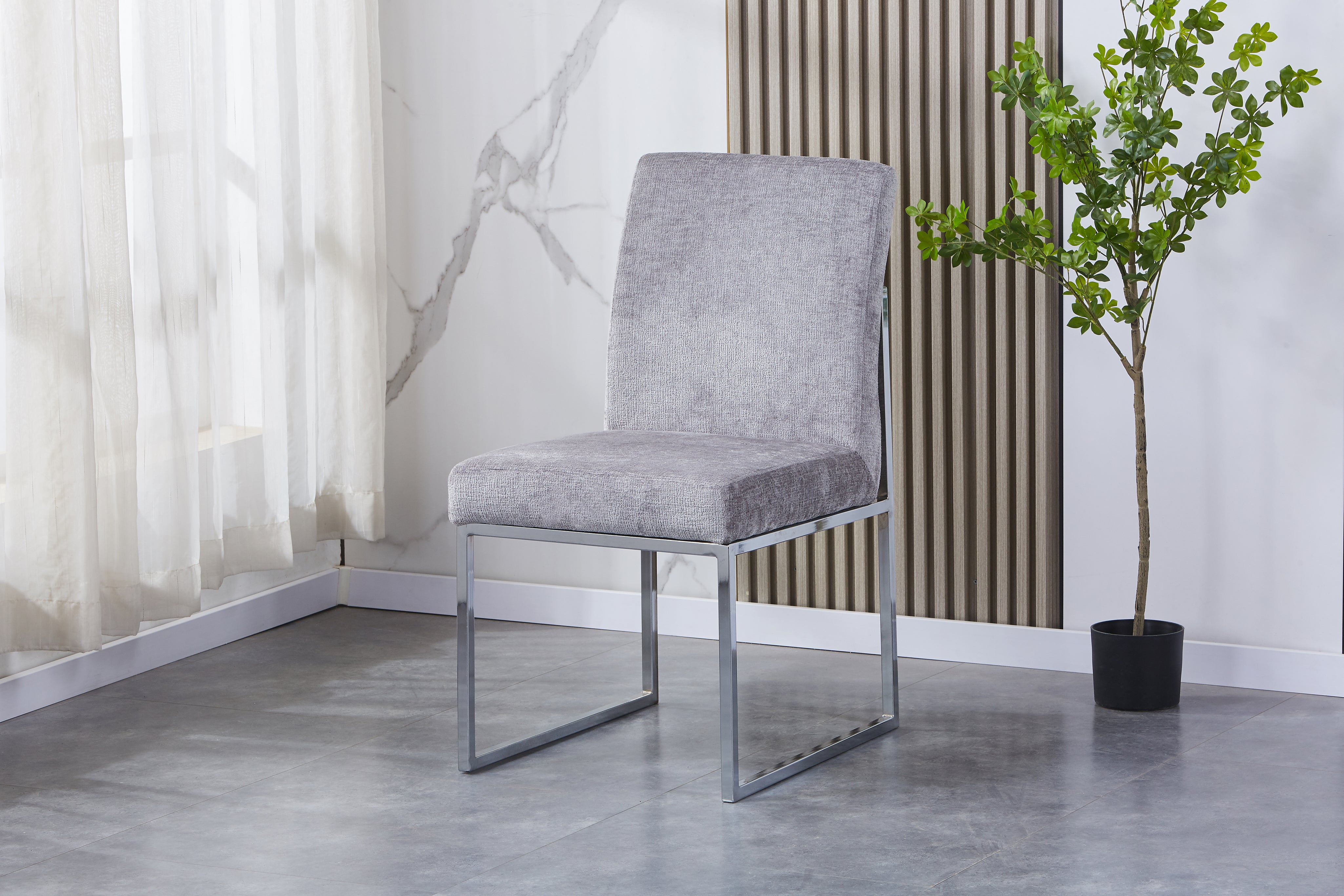 Chromed Dining Chair HTC812 | Fondhouse