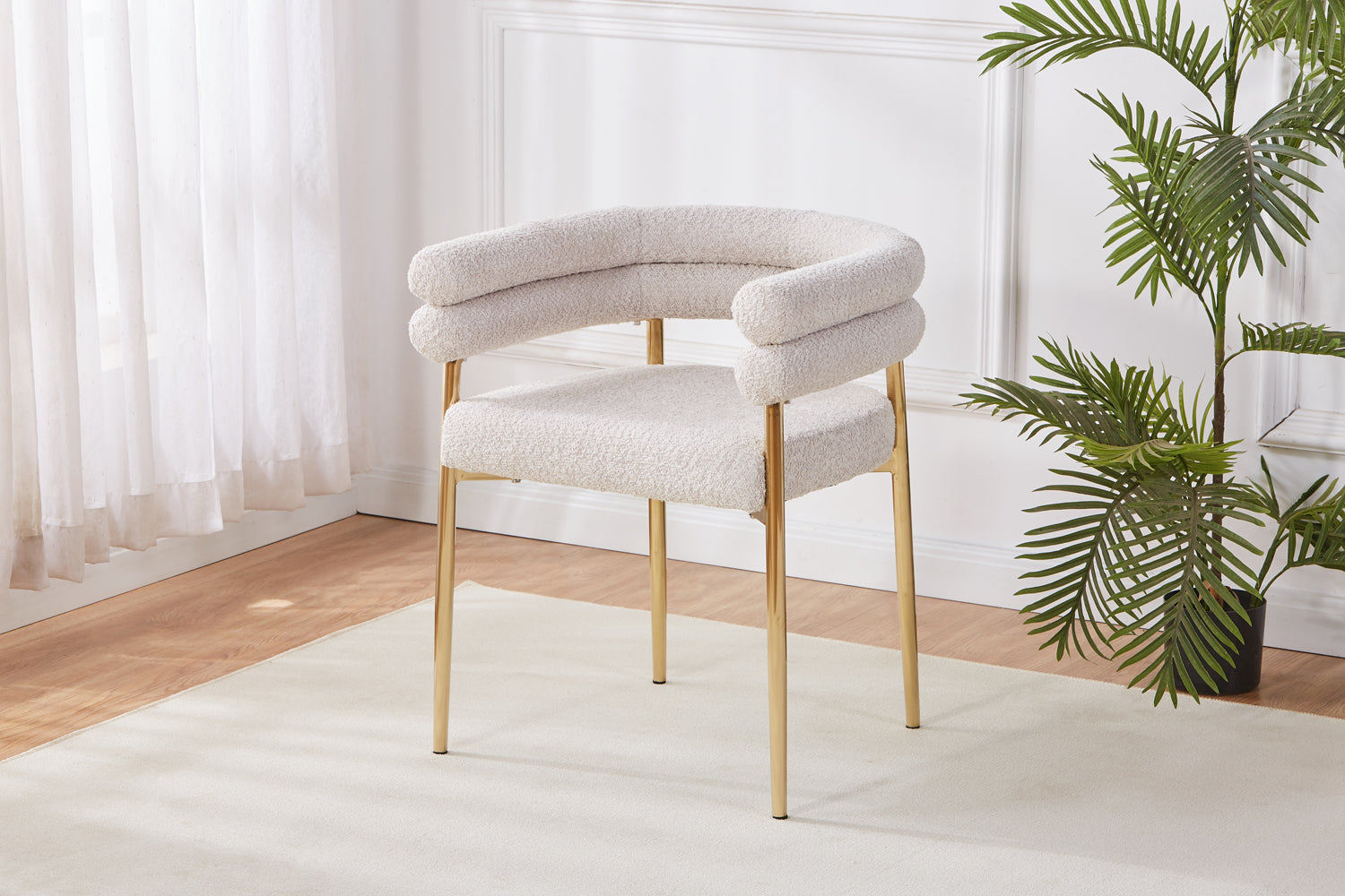 Gold Chromed Dining Chair HT04 | Fondhouse