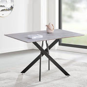 Rectangular Dining Table 120x80cm Grey/Black AWS021UK | LEUKHOUSE