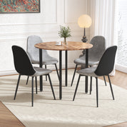 Round Dining Table 90x90cm Wooden/Black AWS161UK | LEUKHOUSE