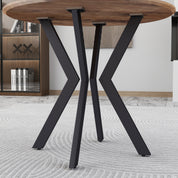 Table à Manger Ronde en Bois 80cm avec Base en Métal Noir 2-4 Personnes pour Cuisine  AWS19161FR | LEUKHOUSE
