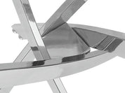 Table Salle à Manger en Verre Moderne Table à Manger Une Trempé Table pour 4 Personnes de Cuisine Bureau Argenté AWS0213FR | LEUKHOUSE