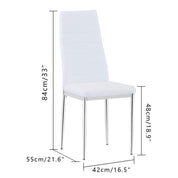Lot de 4 Chaises de Salle à Manger, Design Moderne, Similicuir Blanc, Pieds Chromés AWS01114FR | LEUKHOUSE