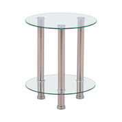 Small Round Glass Coffee Table Clear AWS007UK | LEUKHOUSE