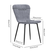 Chaises Salle à Manger Lot de 4 Chaises en Velours Gris Chaises de Cuisine pour 4 Personnes,Gris Foncé  AWS14814FR | LEUKHOUSE