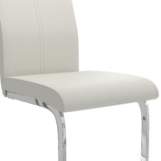 Lot de 4 Chaises de Salle à Manger, Design Cantilever, Structure Chrome, 98 cm x 43 cm (4, Blanche) AWS2661FR | LEUKHOUSE
