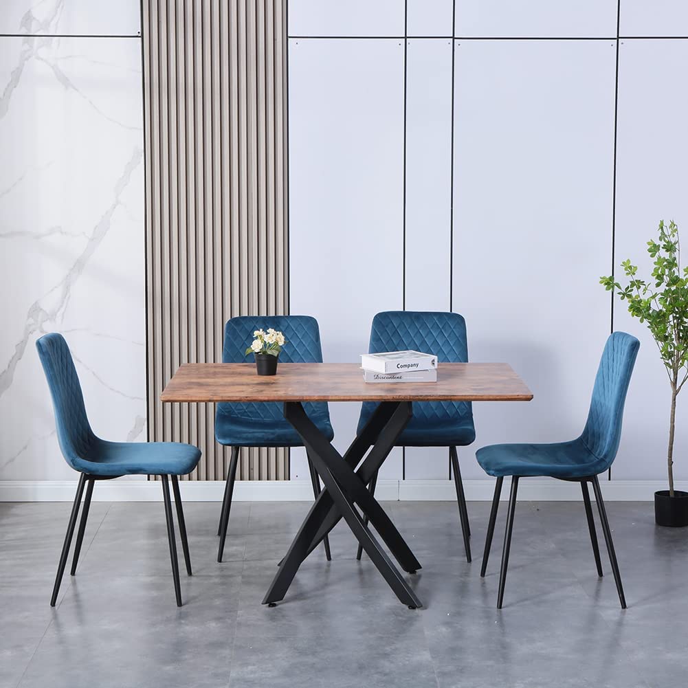 Rectangular Dining Table 120x80cm Wooden/Black AWS021UK | LEUKHOUSE