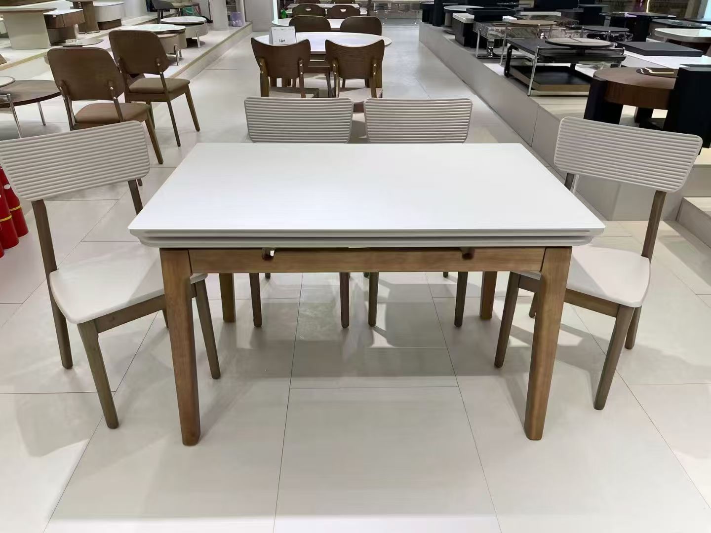 Dining Table Rectangular Glass S-2517Brown | FONDHOUSE
