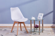 Small Square Glass Coffee Table Clear AWS007UK | LEUKHOUSE