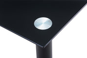 Black Glass Dining Table 120x70cm Glass/Black AWS068UK | LEUKHOUSE