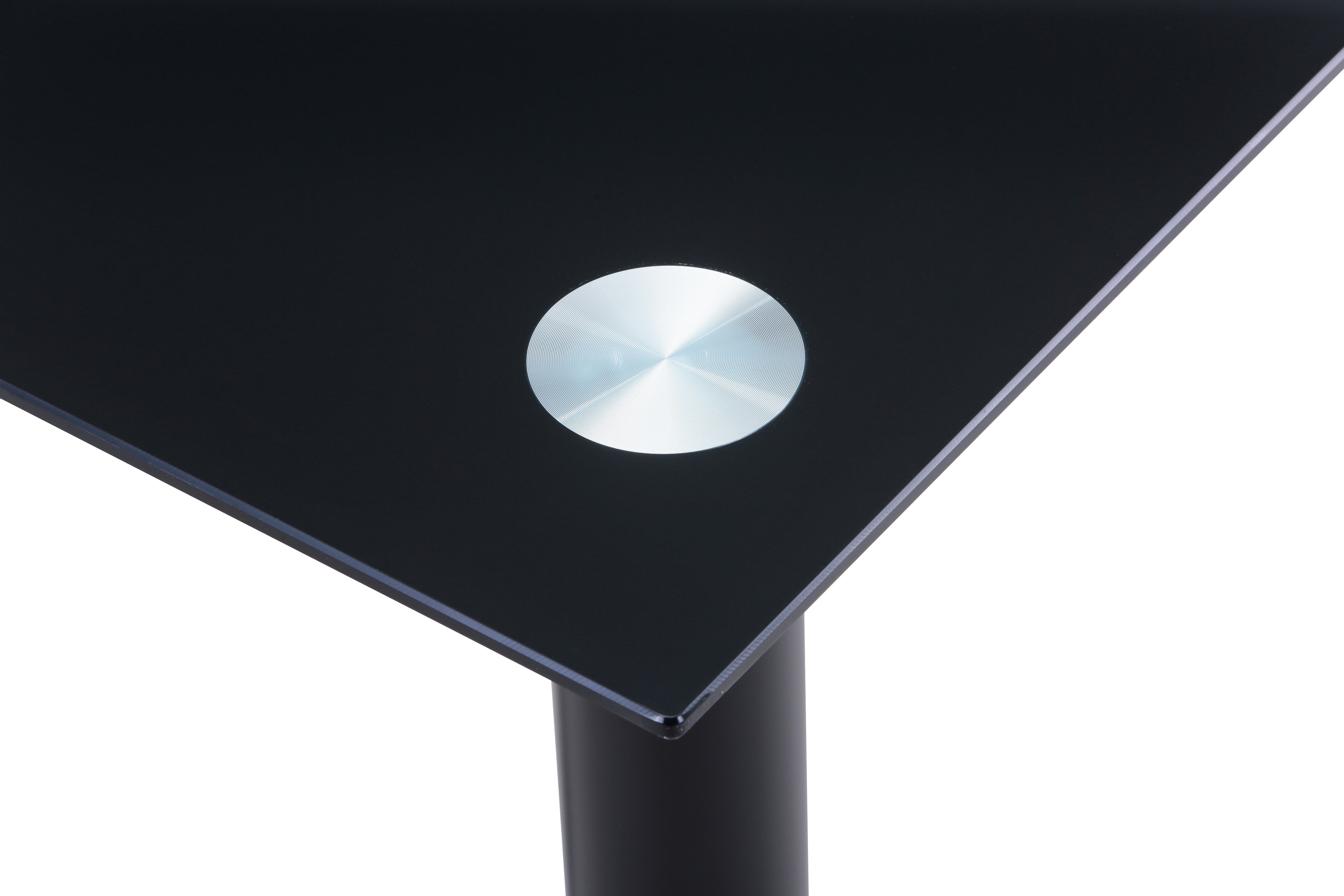 Black Glass Dining Table 120x70cm Glass/Black AWS068UK | LEUKHOUSE