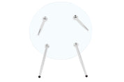 Round Dining Table 90x90cm Glass/Silver AWS062UK | LEUKHOUSE