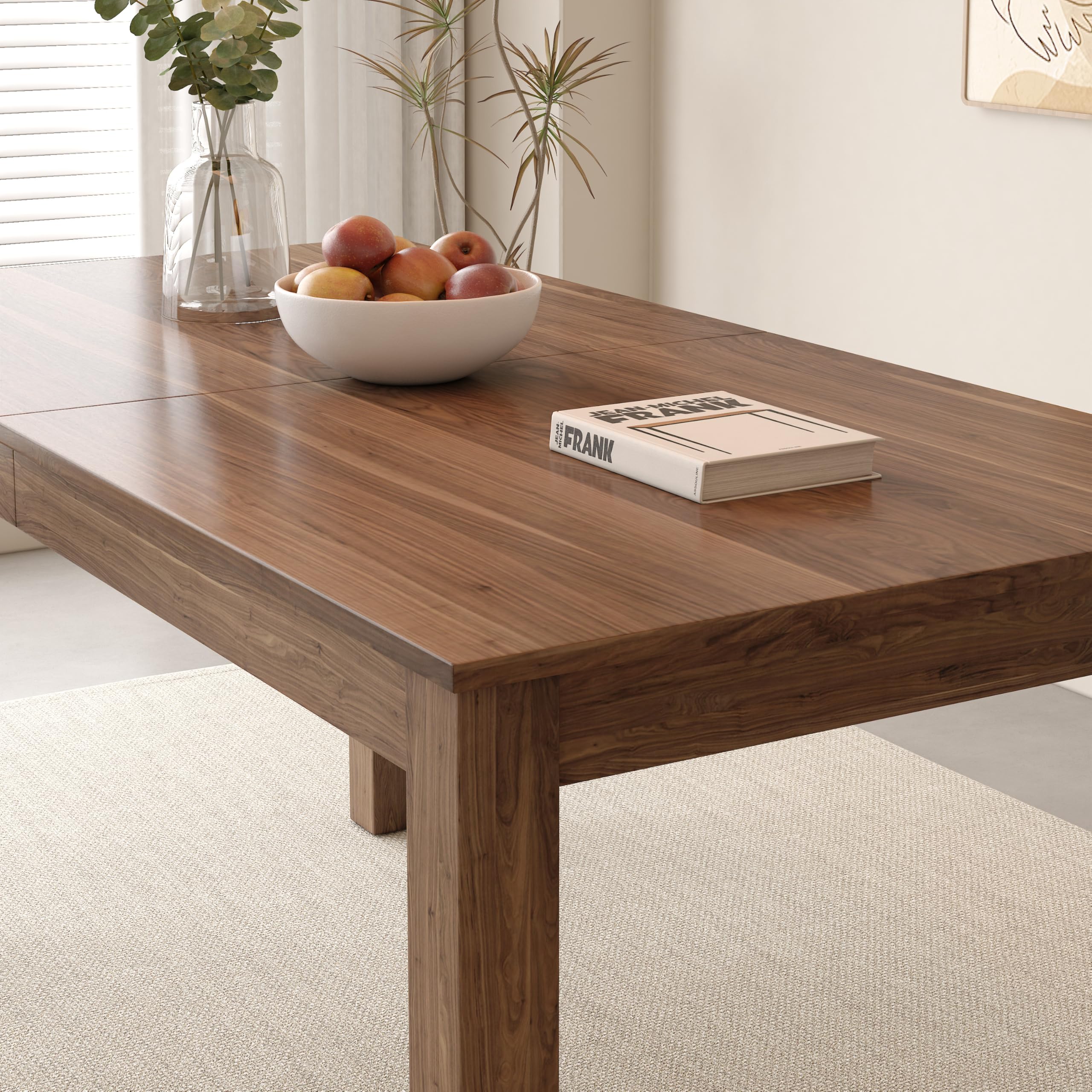 Wood Dining Table, Large Rectangular Dining Table for 4-6, 63" Farmhouse Style Kitchen Table for Home Kitchen Dining Room CA | LEUKHOUSE