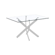 Dining Table Rectangular  Glass LKD021DTAWS | LEUKHOME