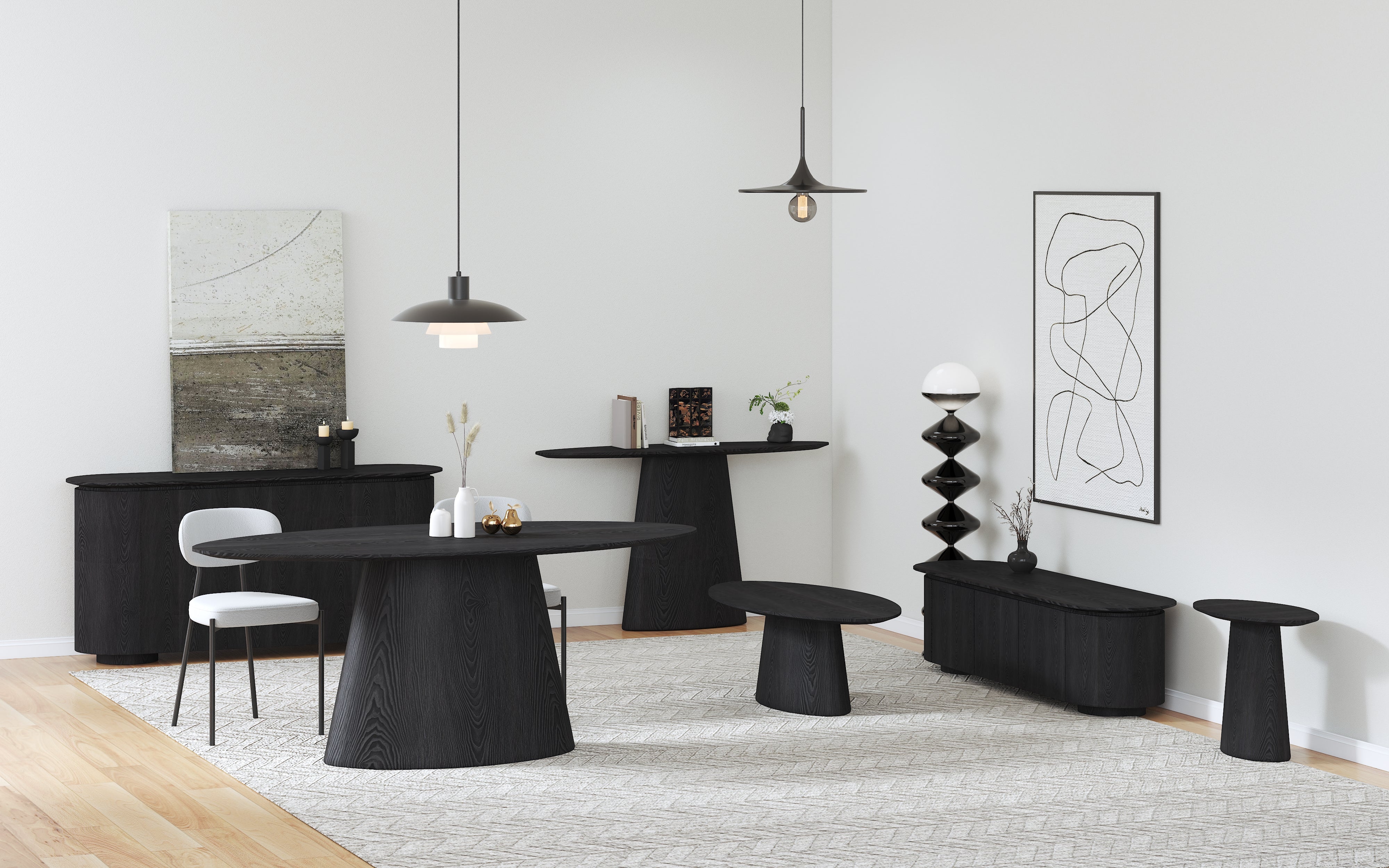 Side Table Wood Veneer MDF AYP005 | AOYA