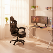 Gaming Chair Grey Adjustable Height (1 Chair) LKG008GCYN | LEUKHOME