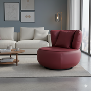 Armchair Red Leather LKX011ACSY | LEUKHOME