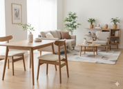 Dining Chair PU Oak (2 Chairs) LKD090DCDSBL | LEUKHOME