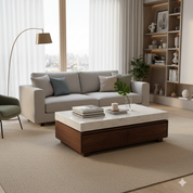 Coffee Table Imitation Marble Wood Veneer‌ LKLM1519CTFH | LEUKHOME