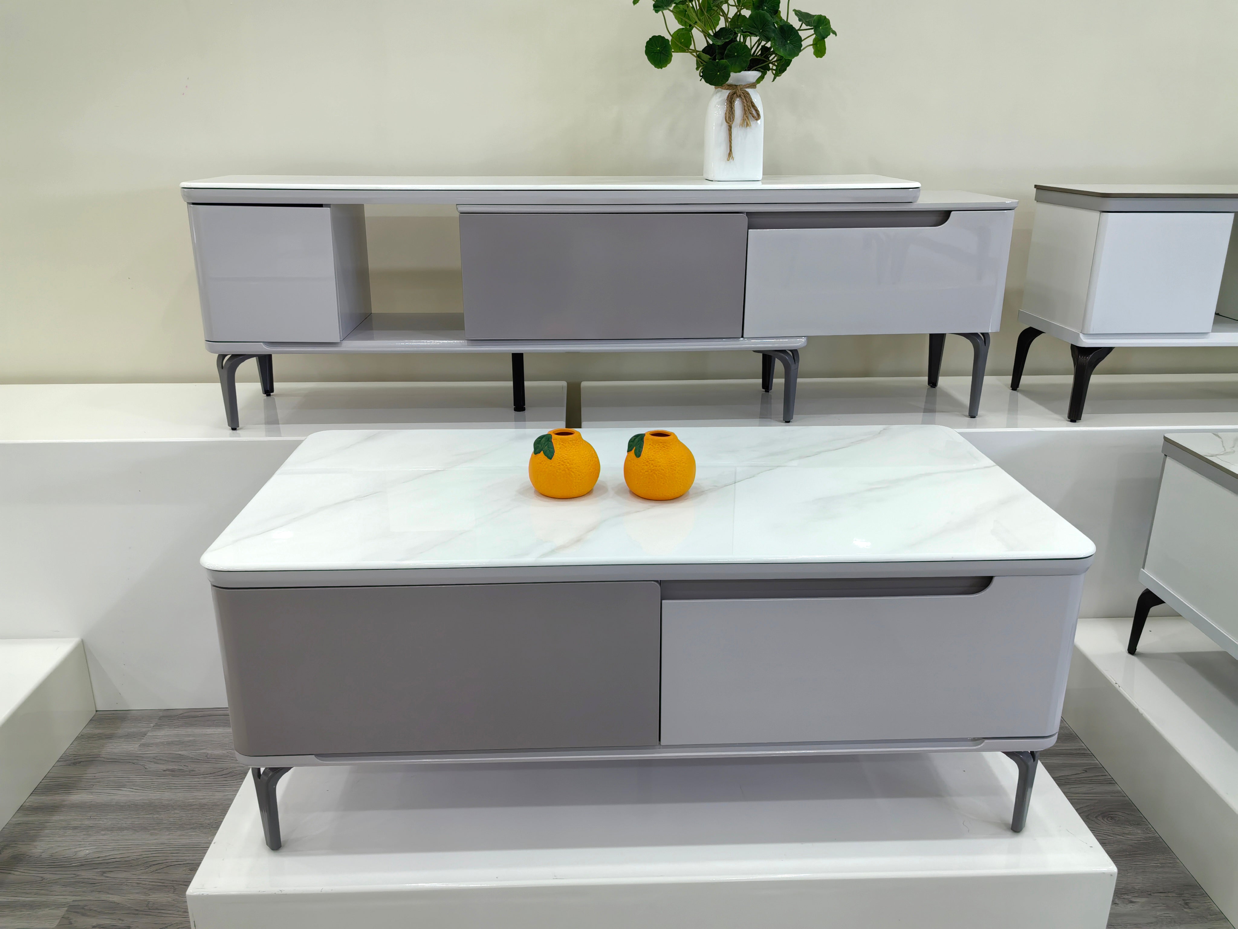 TV Stand Artificial Stone Baking Paint LKL058TSJKN | LEUKHOME