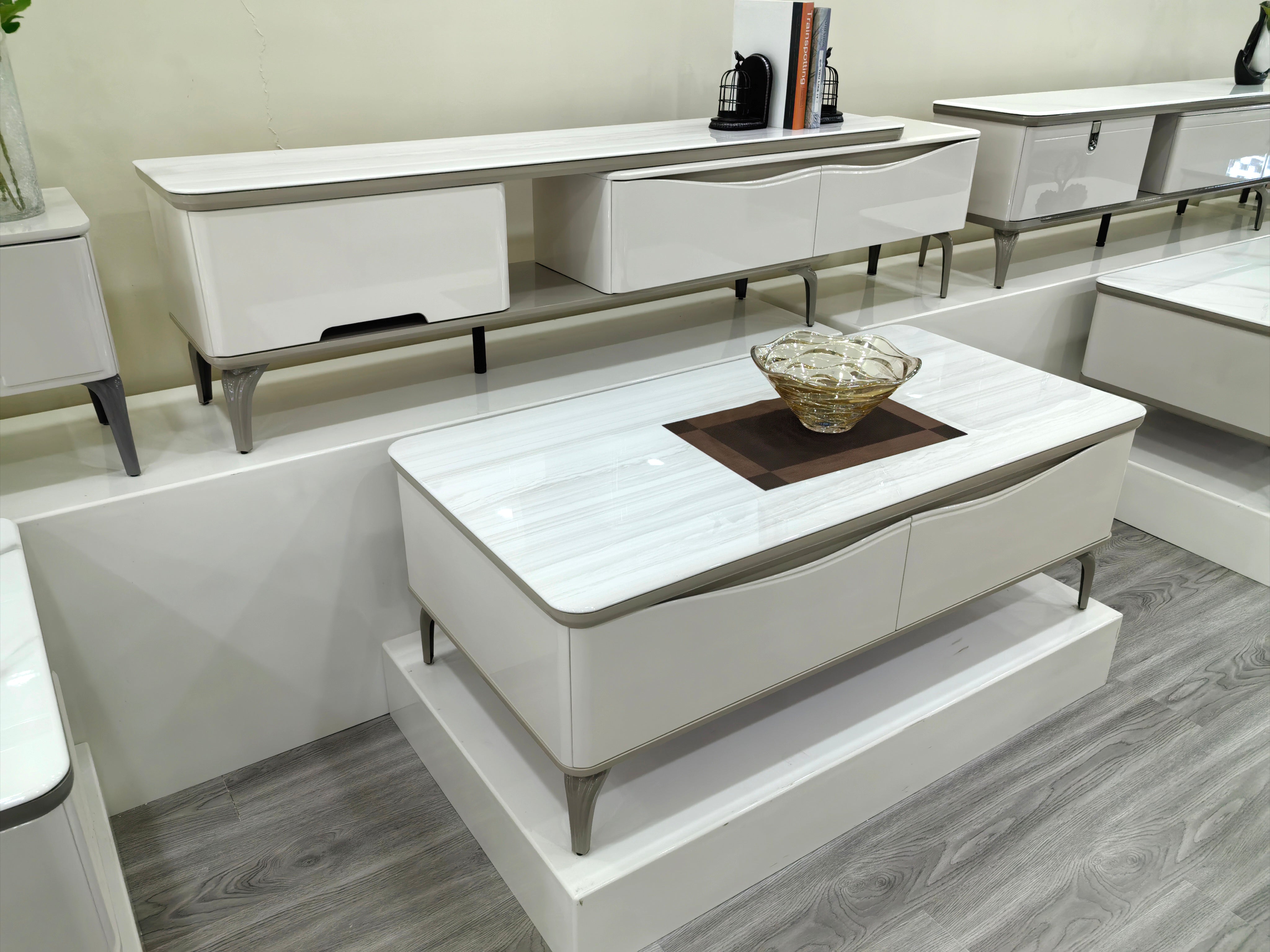 TV Stand Artificial Stone Baking Paint LKL062TSJKN | LEUKHOME