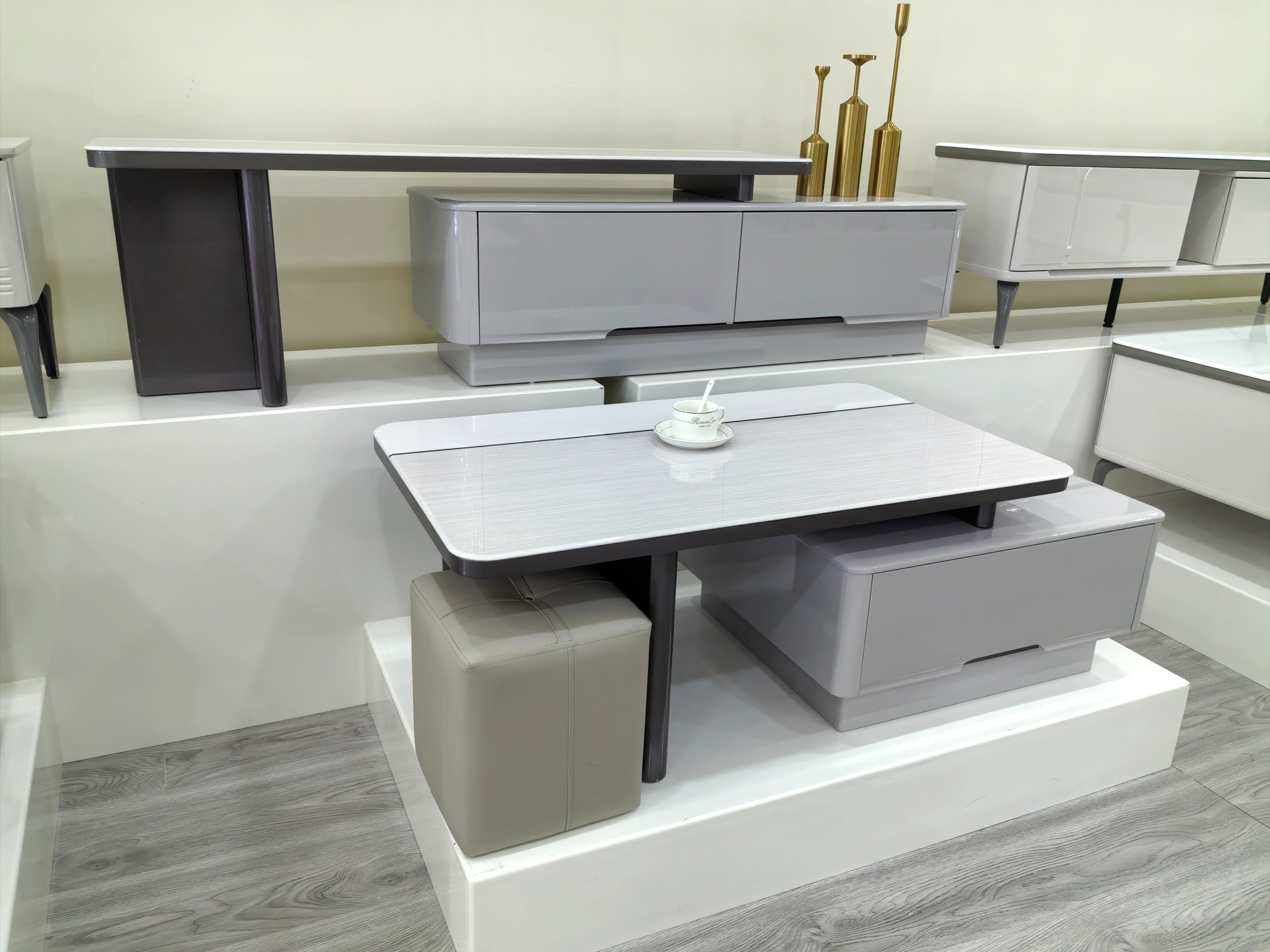 TV Stand Artificial Stone Baking Paint LKL064TSJKN | LEUKHOME