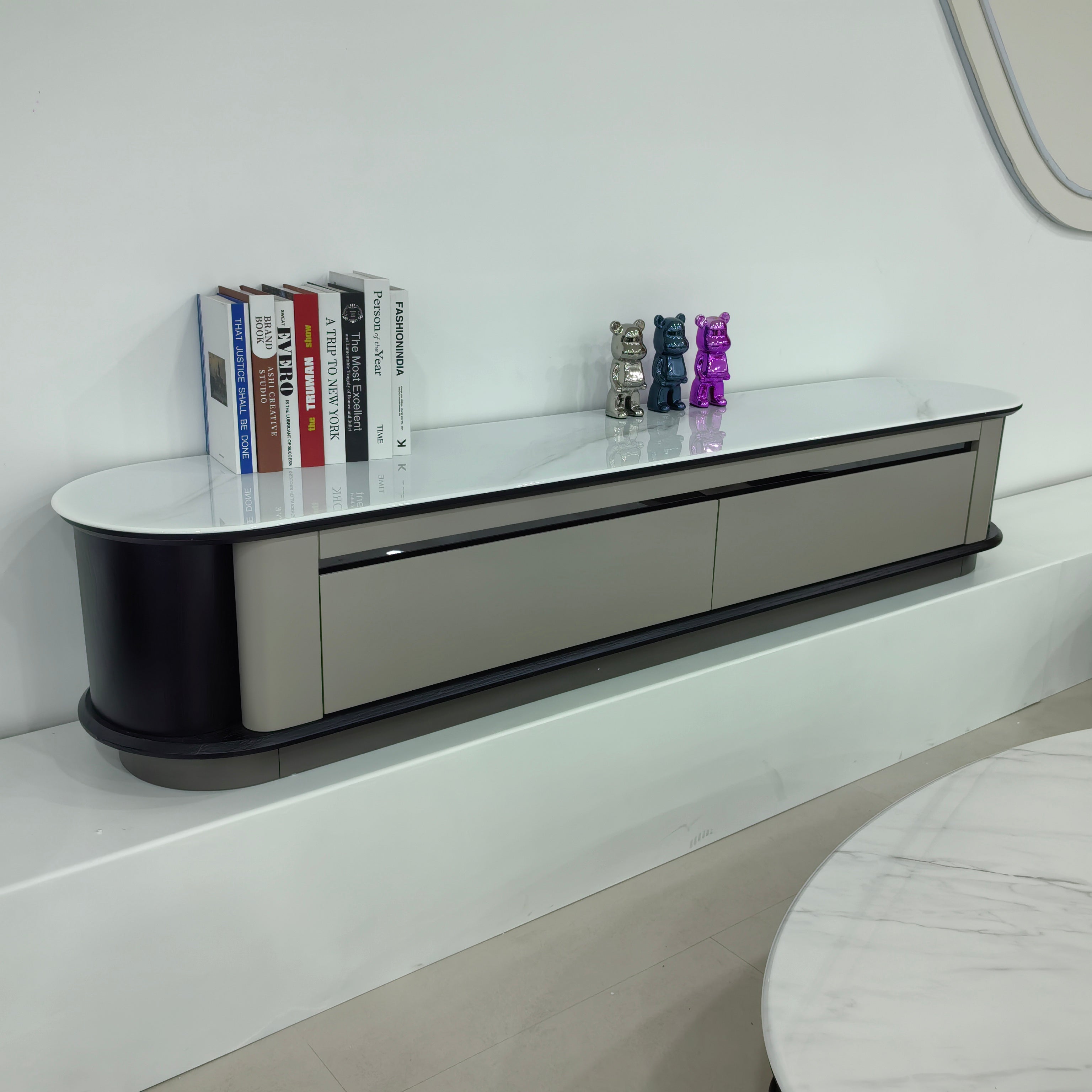 TV Stand Artificial Stone Baking Paint Raised LKLM1520TSFH | LEUKHOME