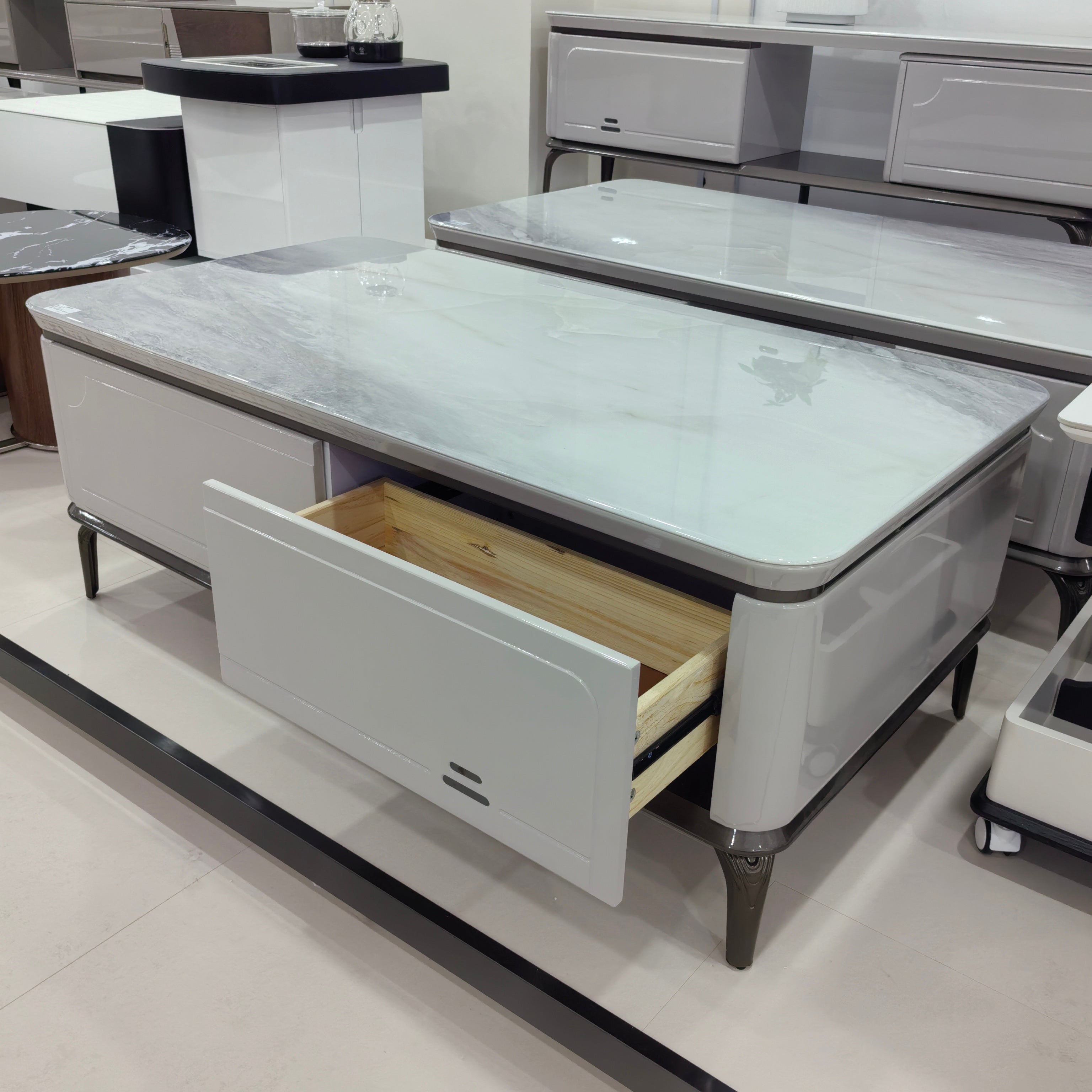 TV Stand Artificial Stone Baking Paint LKLR263TSFH | LEUKHOME
