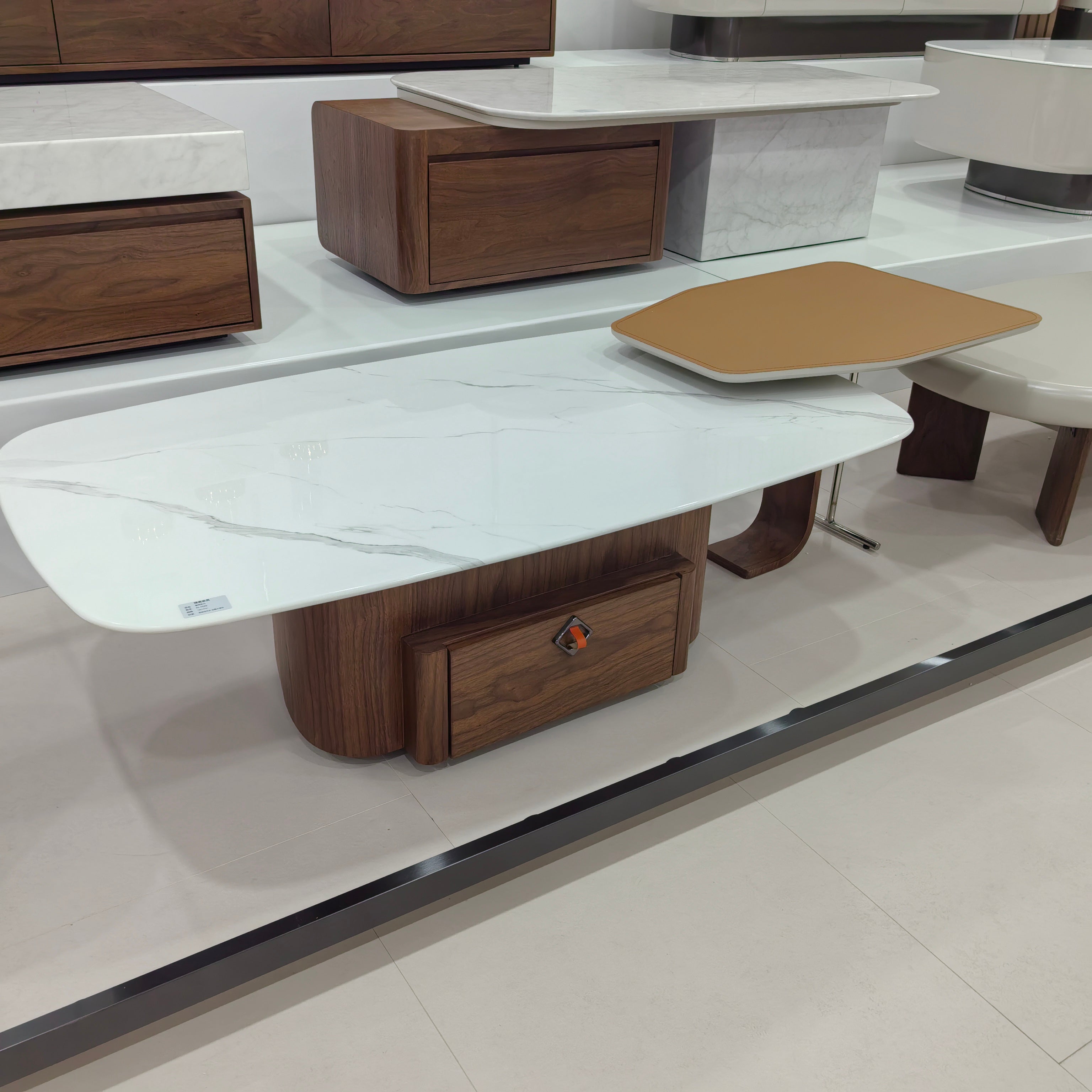 Coffee Table Marble Wood Veneer‌ LKLM1525CTFH | LEUKHOME