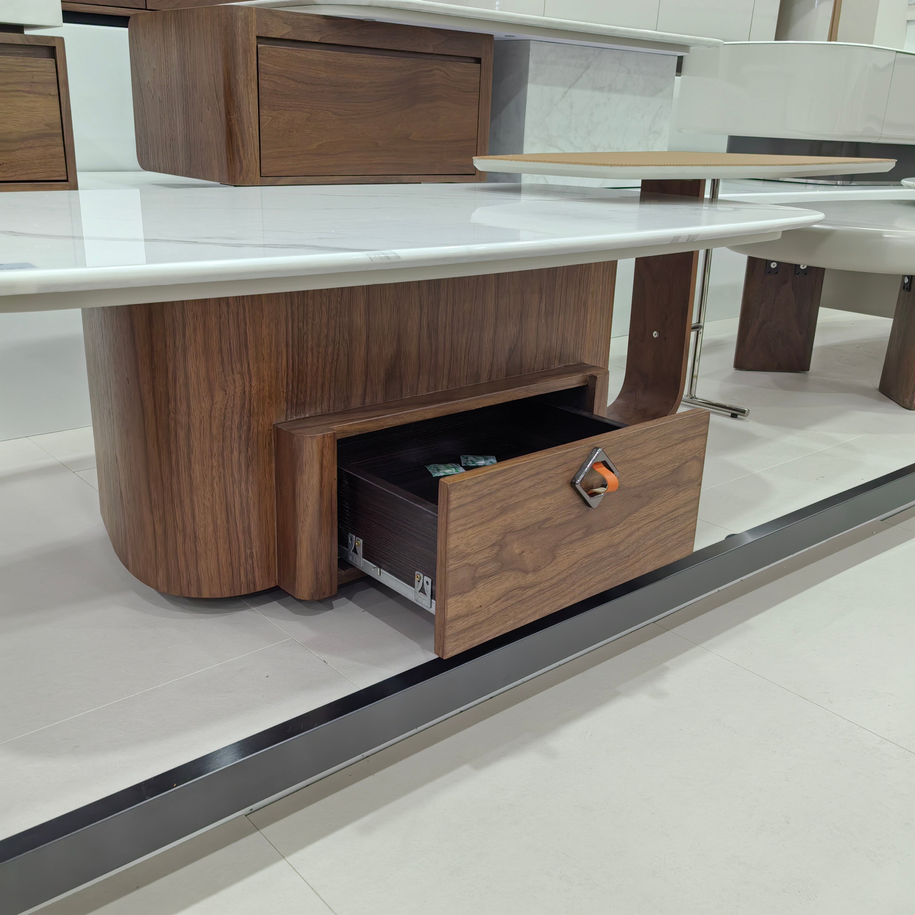 Coffee Table Marble Wood Veneer‌ LKLM1525CTFH | LEUKHOME