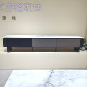 TV Stand Artificial Stone‌ Wood Veneer‌ LKL038TSAYG | LEUKHOME