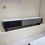 TV Stand Artificial Stone‌ Wood Veneer‌ LKL038TSAYG | LEUKHOME