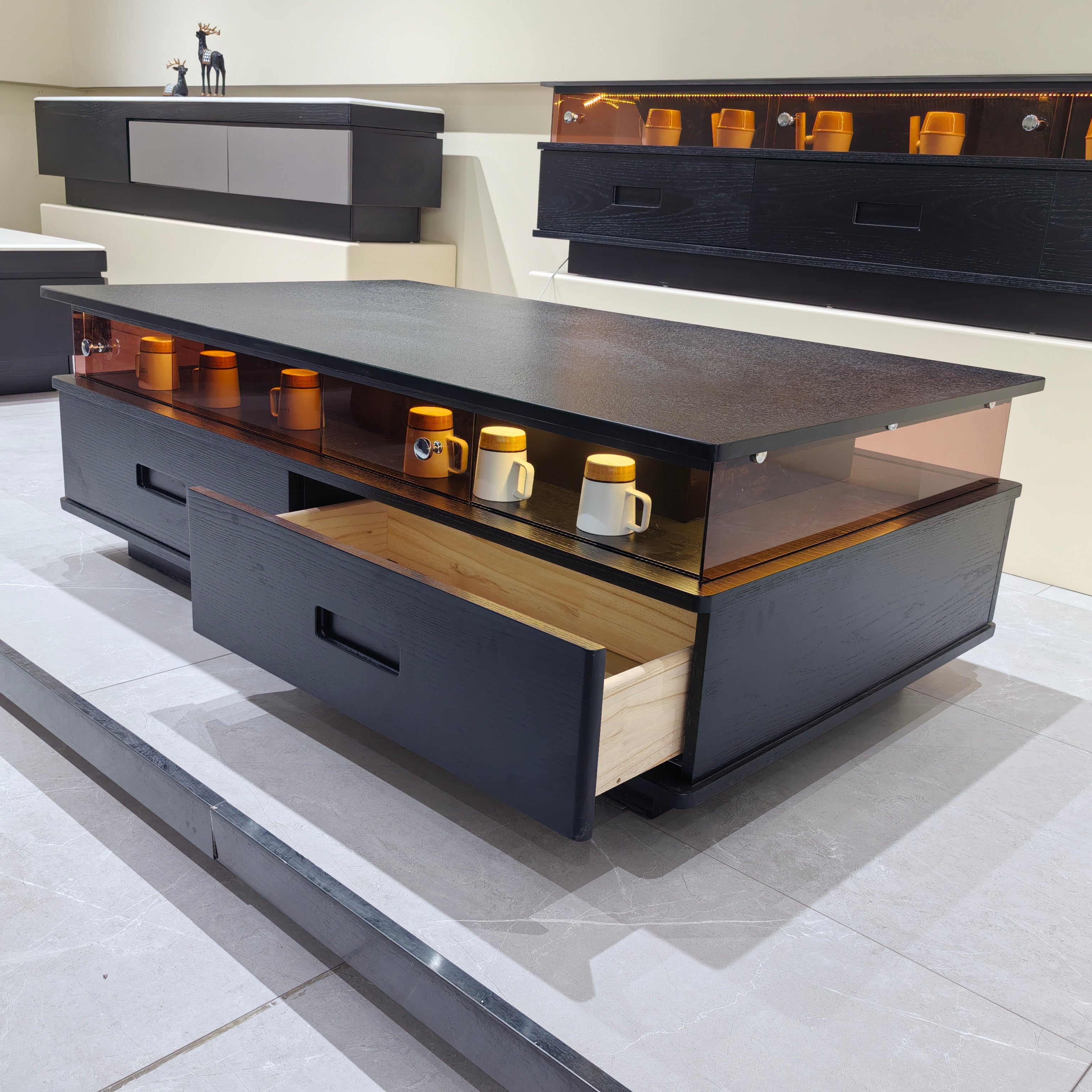 Coffee Table Super Crystal Stone‌ Baking Paint Wood Veneer‌ LKL046CTAYG | LEUKHOME
