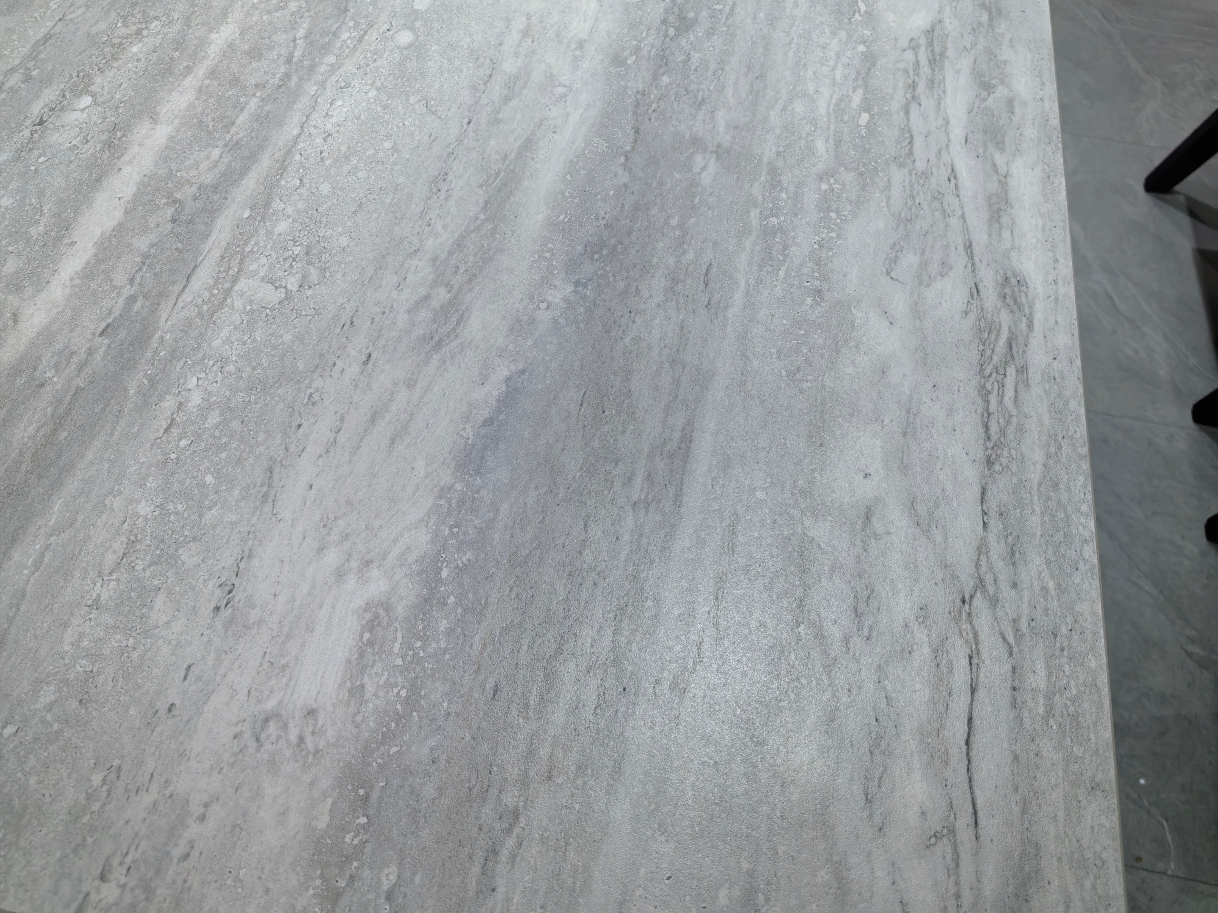 Dining Table Sintered Stone Wood Veneer Stainless Steel LKD085DTDSBL | LEUKHOME