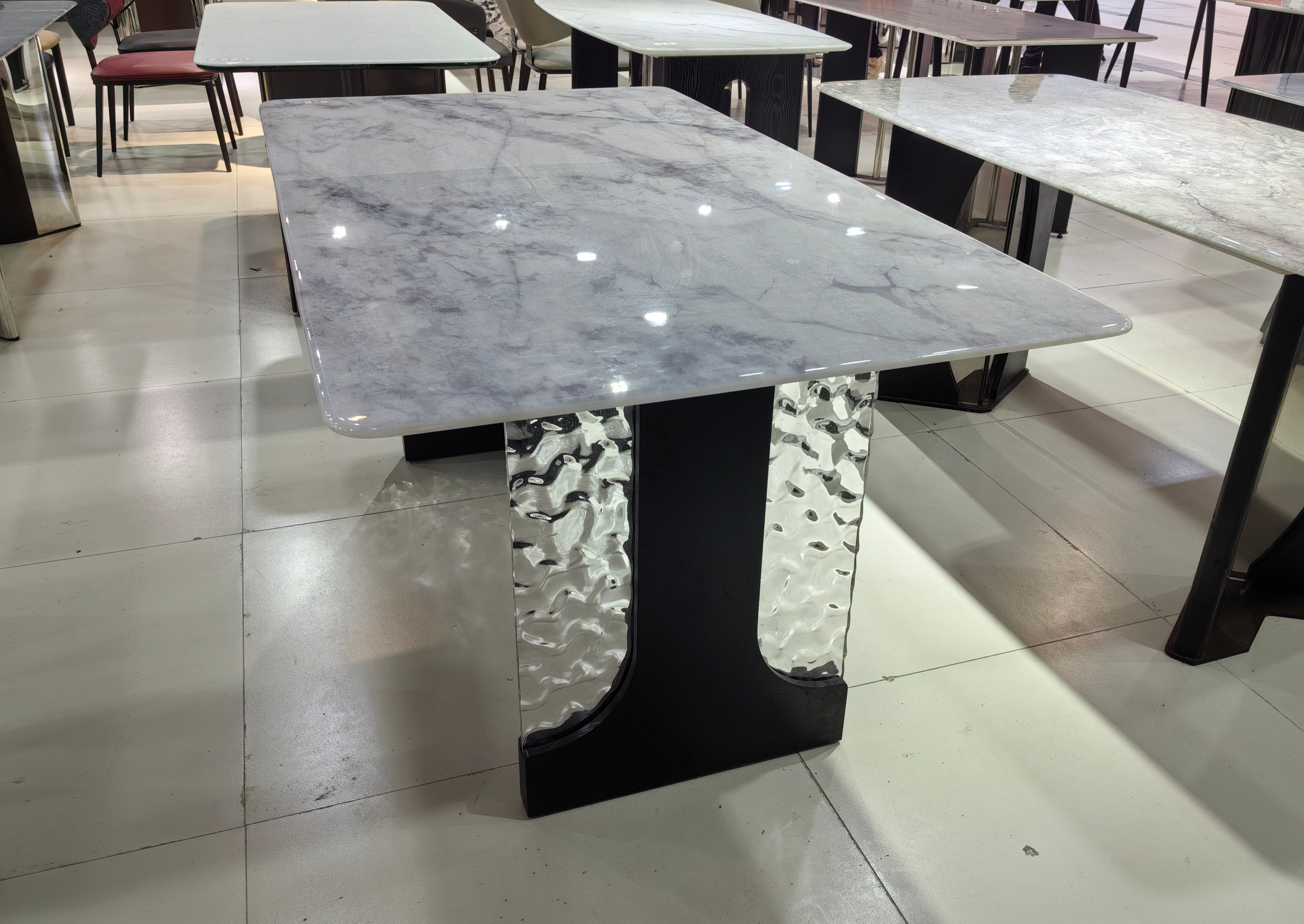 Dining Table Super Crystal Solid Wood Acrylic LKD096DTHX | LEUKHOME