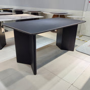 Dining Table Sintered Stone Wood Veneer LKD099DTHX | LEUKHOME