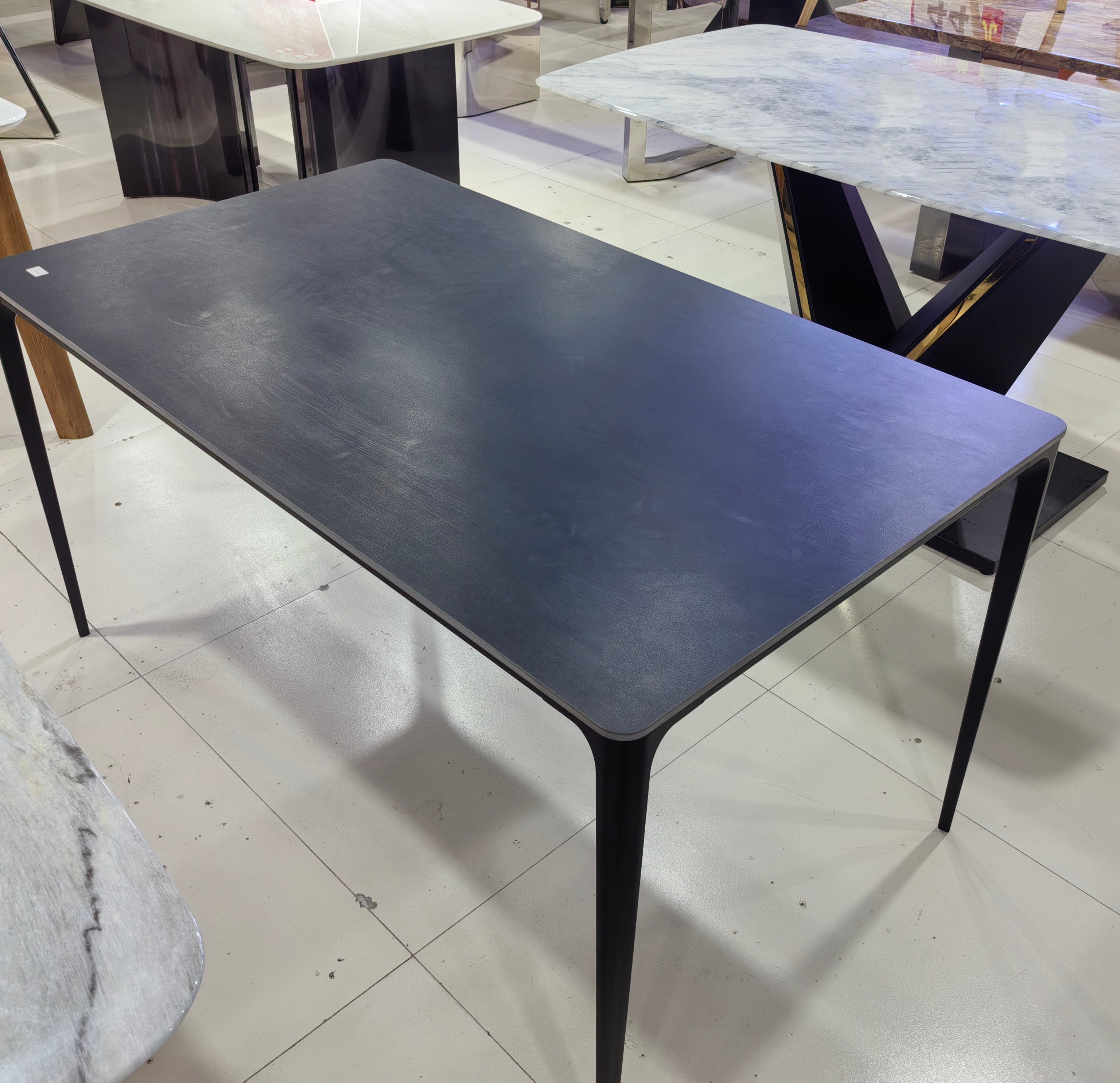 Dining Table Sintered Stone Carbon Steel LKD103DTHX | LEUKHOME