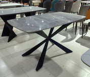 Dining Table Sintered Stone Carbon Steel LKD106DTHX | LEUKHOME