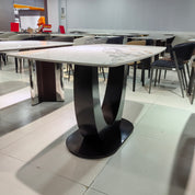 Dining Table Super Crystal Carbon Steel LKD110DTHX | LEUKHOME
