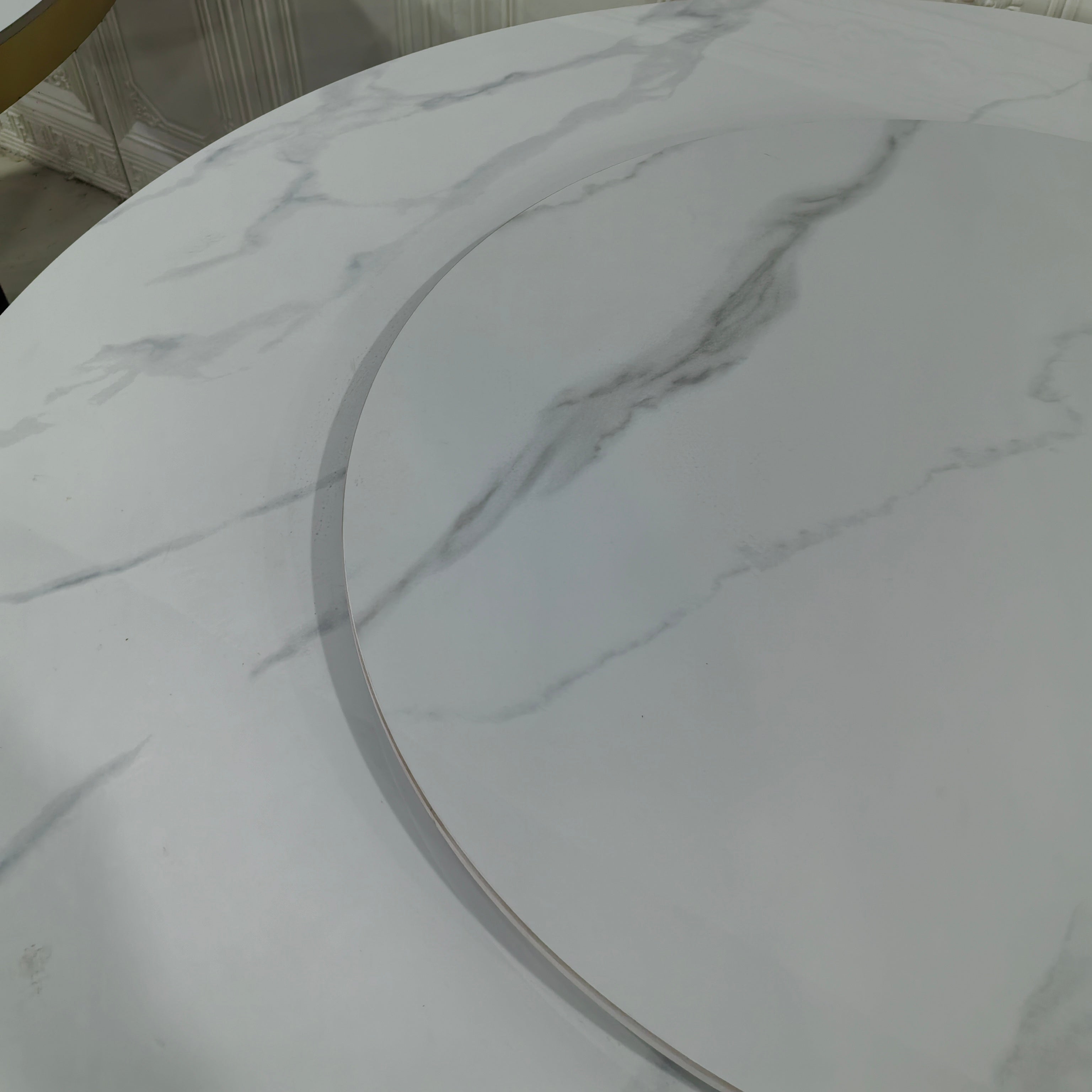 Dining Table Sintered Stone Carbon Steel LKD115DTHX | LEUKHOME