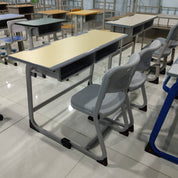 Double Desk and Chair, 1 Set (1 Table+2 Chairs) LKS101DKTSL | LEUKHOME