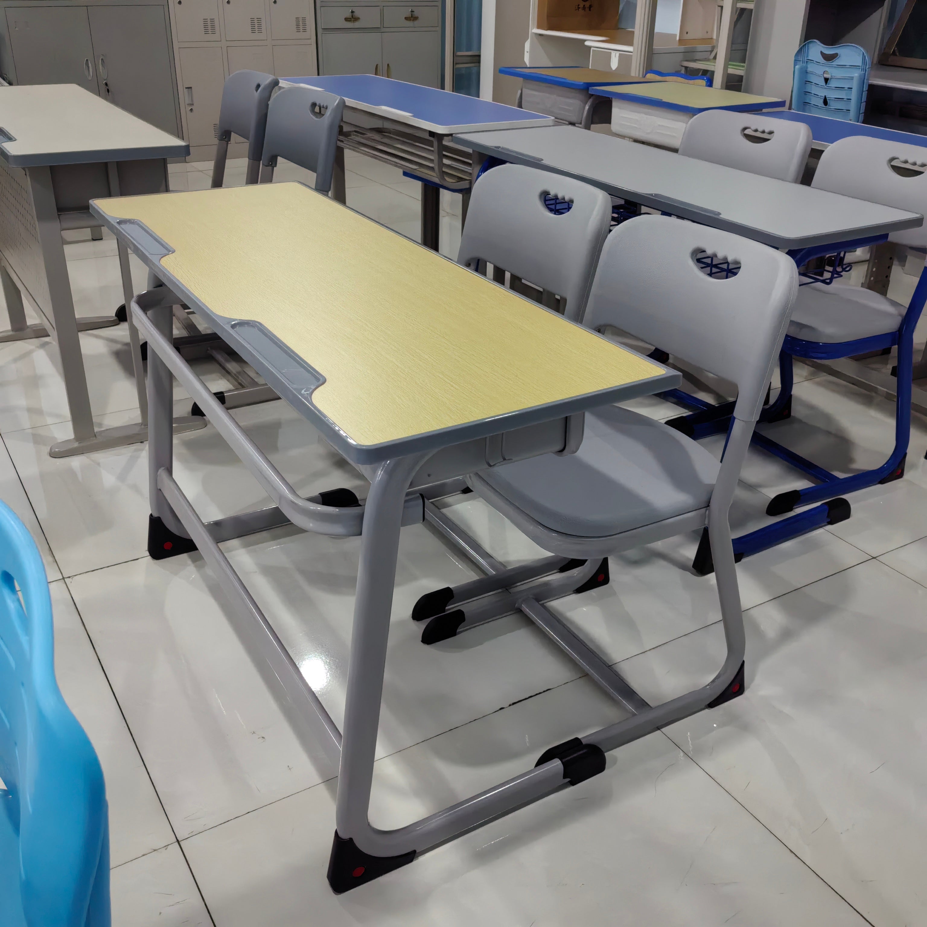 Double Desk and Chair, 1 Set (1 Table+2 Chairs) LKS101DKTSL | LEUKHOME
