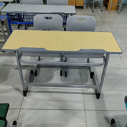Double Desk and Chair, 1 Set (1 Table+2 Chairs) LKS101DKTSL | LEUKHOME