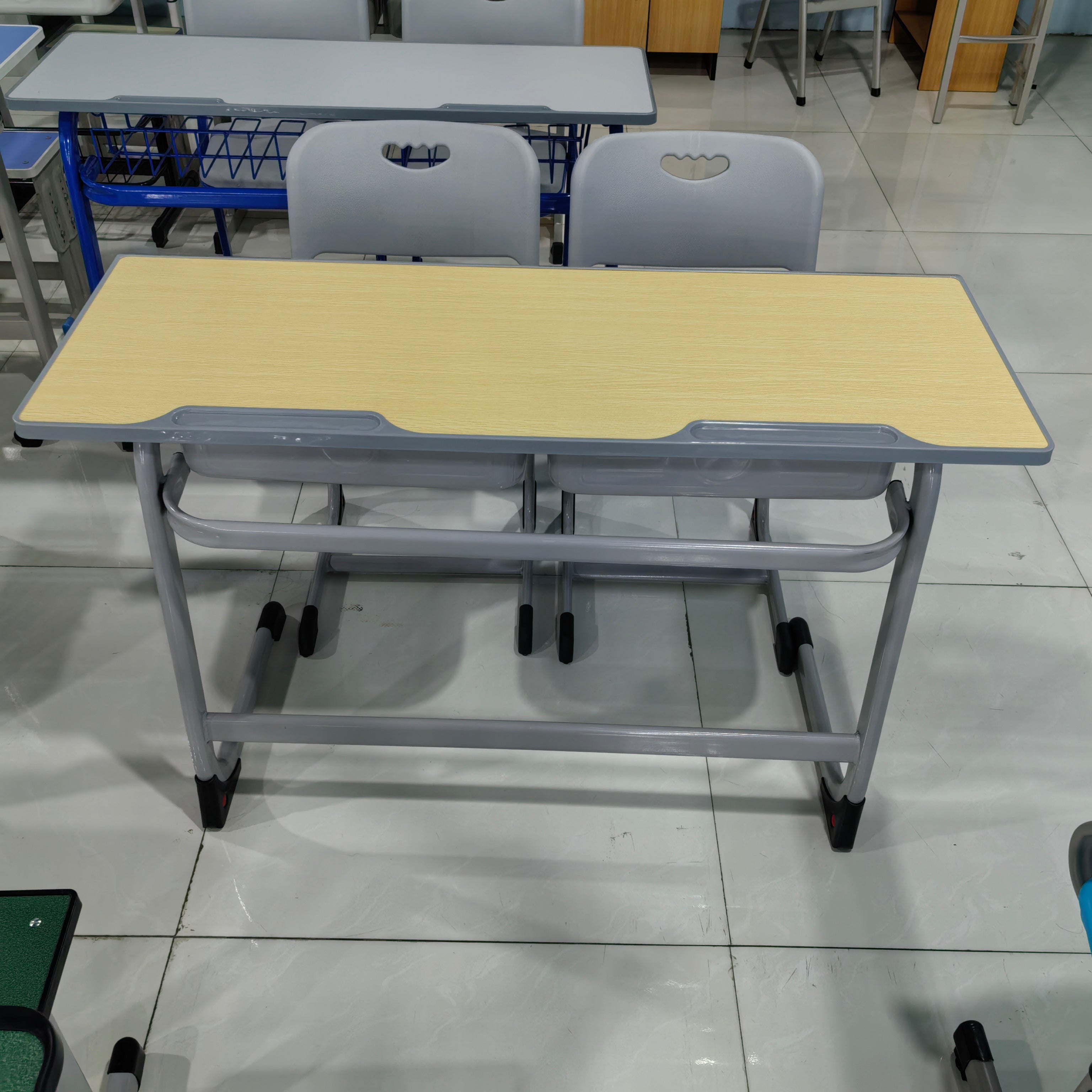 Double Desk and Chair, 1 Set (1 Table+2 Chairs) LKS101DKTSL | LEUKHOME