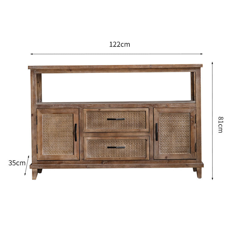 Solid Wood Retro Sideboard Storage | LEUKHOME