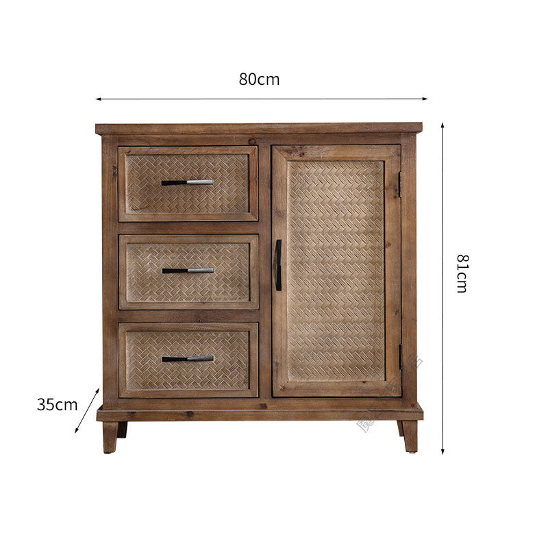 Solid Wood Retro Sideboard Storage | LEUKHOME