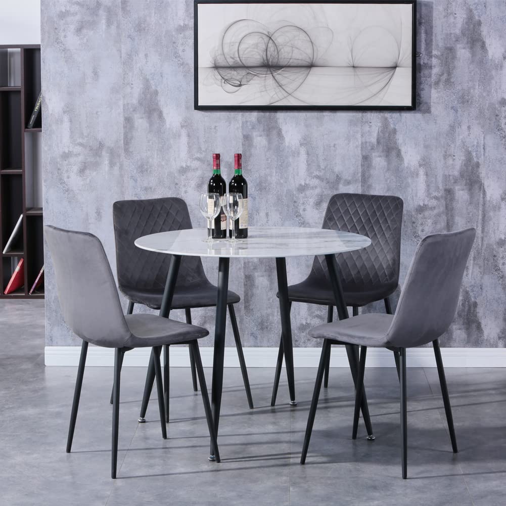 Round Marble Dining Table 90x90cm AWS135UK | LEUKHOUSE