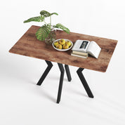 Esstisch Holz, Küchentisch 110x70cm, Holztisch Rechteckiger für Küche Esszimmertisch Tich mit Metallbeinen Wohnzimmer oder Büro DE | LEUKHOUSE