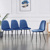 4er Set Esszimmerstuhl Samt Grün Samtstuhl Moderner Eleganter Küchenstühle Wohnzimmer Stuhl mit Schwarze Stuhlbeine, Blau DE | LEUKHOUSE