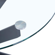 Esstisch Rund Glas Moderner Küchentisch Design Glastisch Esszimmertische für Esszimmer Wohnzimmer 4-6 Personen, 90cm, Schwarz DE | LEUKHOUSE